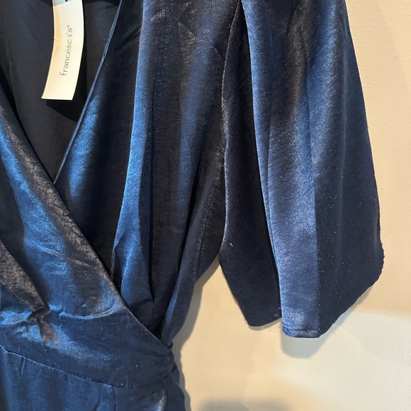 NWT Francesca’s Satin Wrap Dress - Picture 3 of 6
